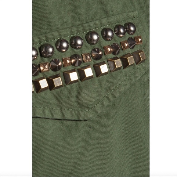 BB Dakota Tawny Stud Trim Olive Green Army Utility Cargo Jacket Military - Picture 14 of 16